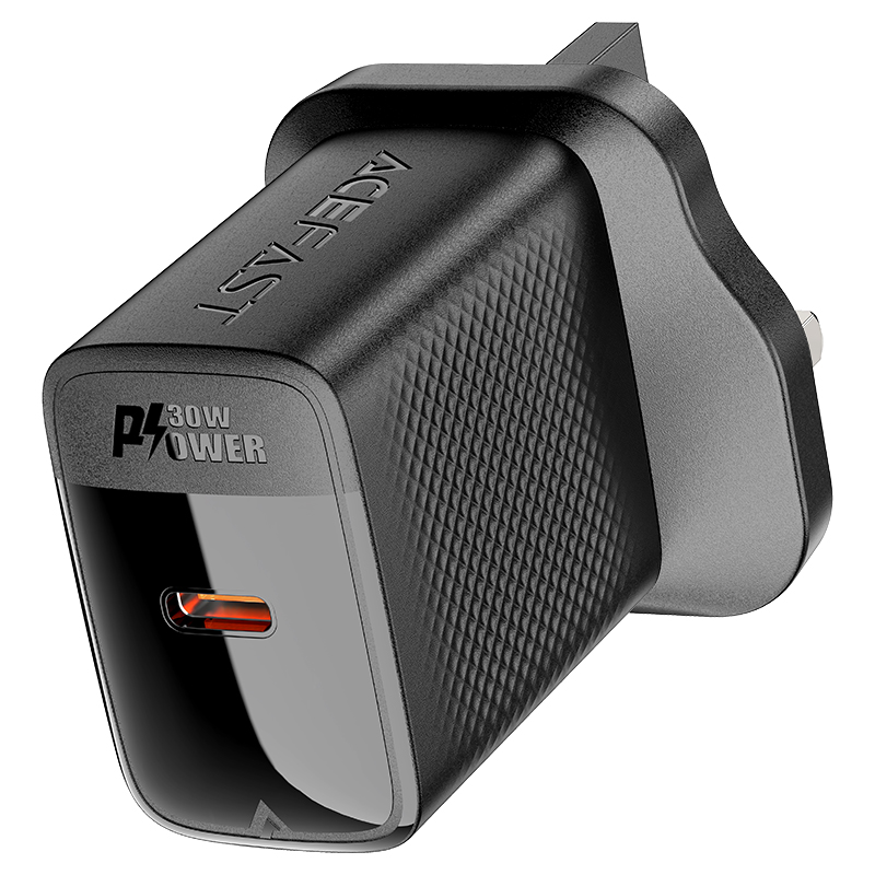 Acefast A103 PD30W GaN single USB-C charger,black (UK)