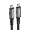 Acefast C1-09 USB-C to USB-C aluminum alloy audio/video transmission full-featured data cable,black-gray