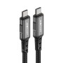 Acefast C1-09 USB-C to USB-C aluminum alloy audio/video transmission full-featured data cable,black-gray