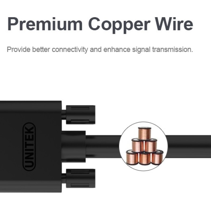 Unitek Y-C504G VGA to VGA Cable 3.0m