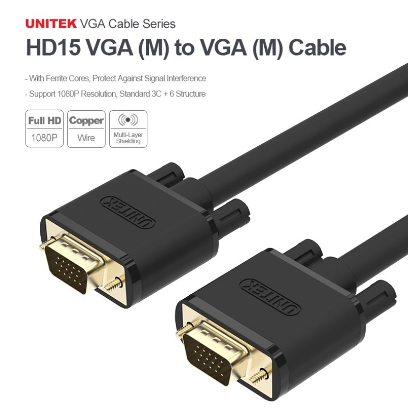 Unitek Y-C504G VGA to VGA Cable 3.0m