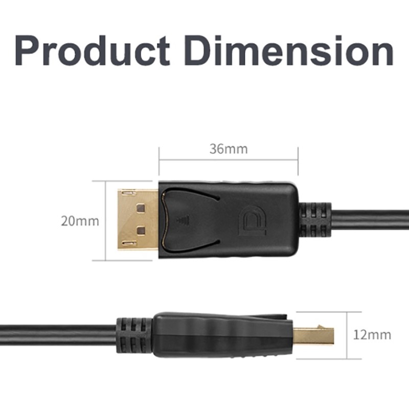 Unitek Y-C609BK DisplayPort 1.2 Cable 4K60Hz M-M 3.0m