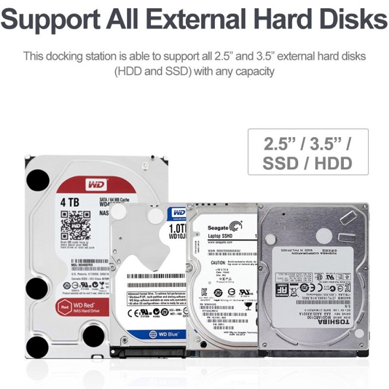 Unitek Y-1078 2.5/3.5inch SATA6G Single Bay HDD Docking Station