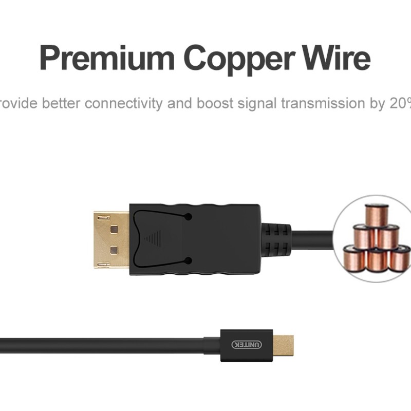 Unitek Y-C611BK Mini DisplayPort to DisplayPort 2m
