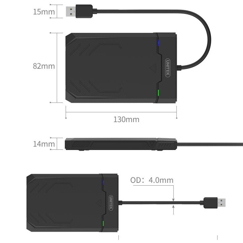 Unitek DiskGuard RaidenUSB 3.0 2.5" SATA HDD Enclosure Y-3036
