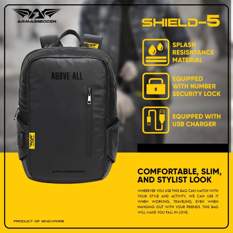 Armaggeddon SHIELD 5 Anti-Theft Gaming Bag Black