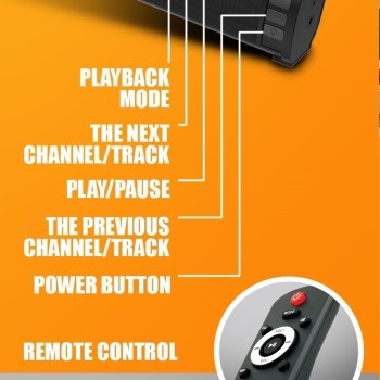 SonicGear SONICBAR 3000 Soundbar for TV/PC 40W RMS Bluetooth, SD Card & FM