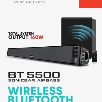 SonicGear BT-5500 160W Soundbar with Wireless SubWoofer BT-USB-FM-HDMI