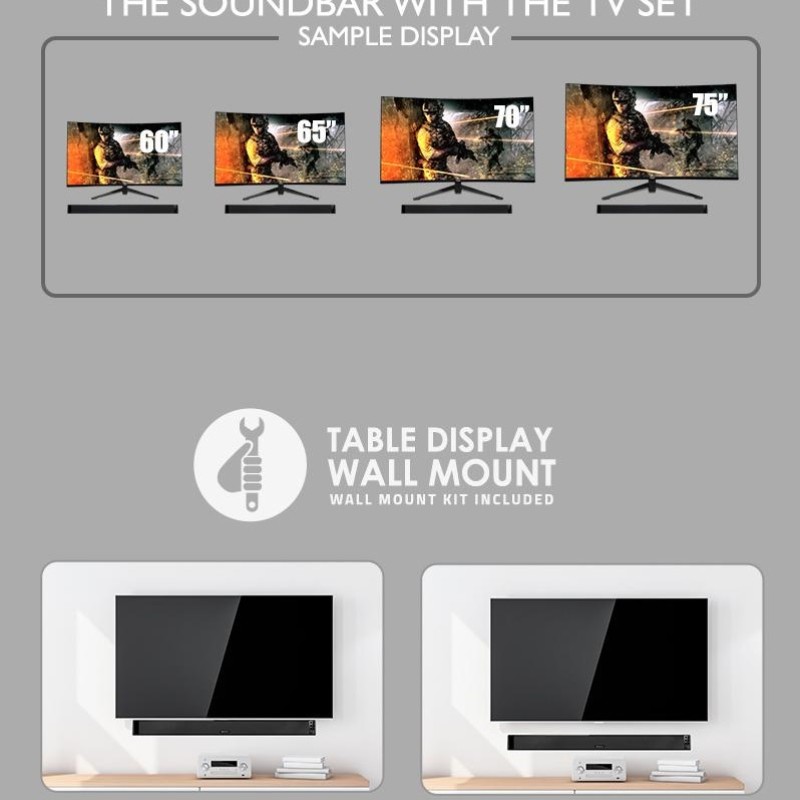 SonicGear BT-5500 160W Soundbar with Wireless SubWoofer BT-USB-FM-HDMI