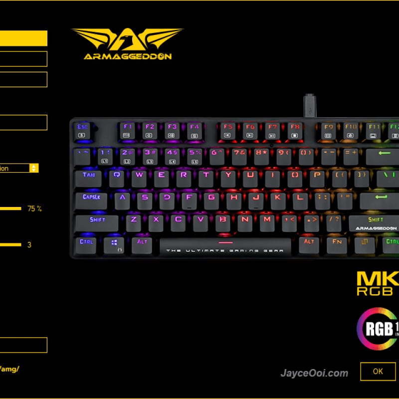 Armaggeddon MKA-5R Mechanical Gaming Keyboard with 87 Fully Programmable Blue Keys