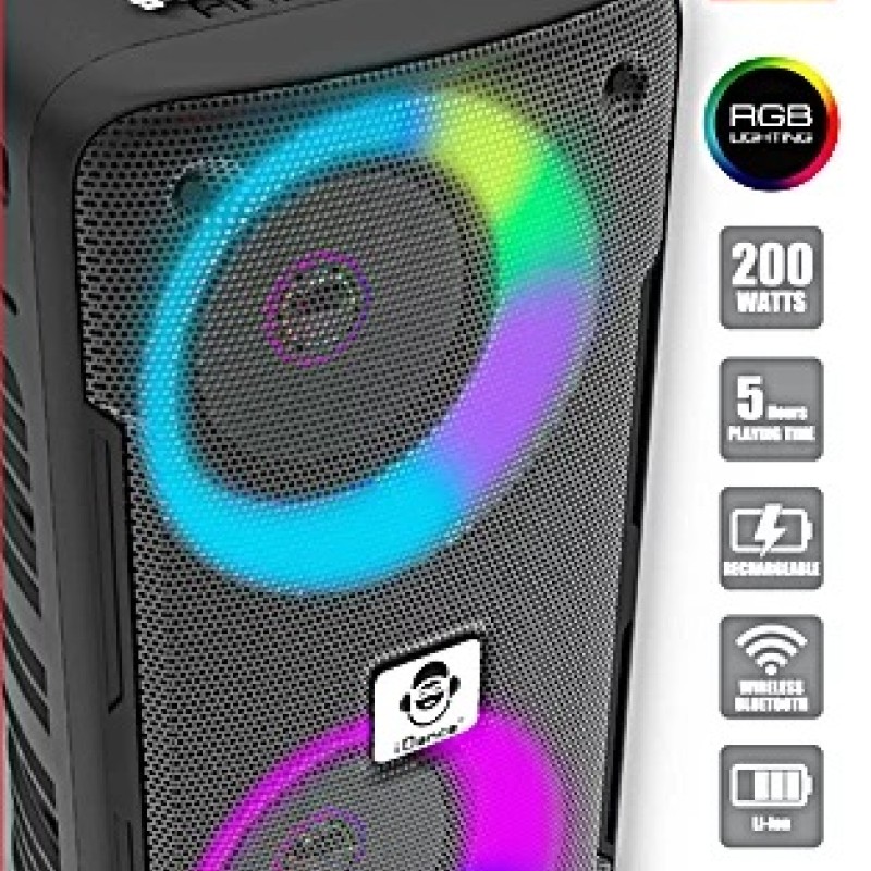 iDance DJX-100MK2 Portable Karaoke Speaker with Wired Microphone USB & BT