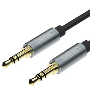Unitek Y-C930ABK 3.5mm to 3.5mm Audio Cable 5.0m Gold Plated Black/Grey