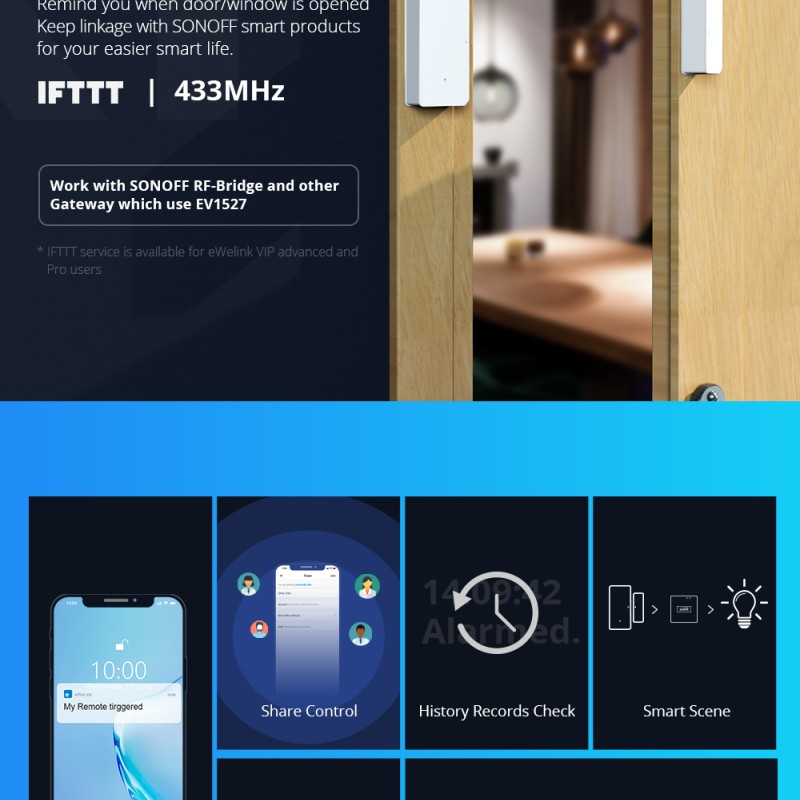 Sonoff DW2 RF Door & Window Alarm Sensor