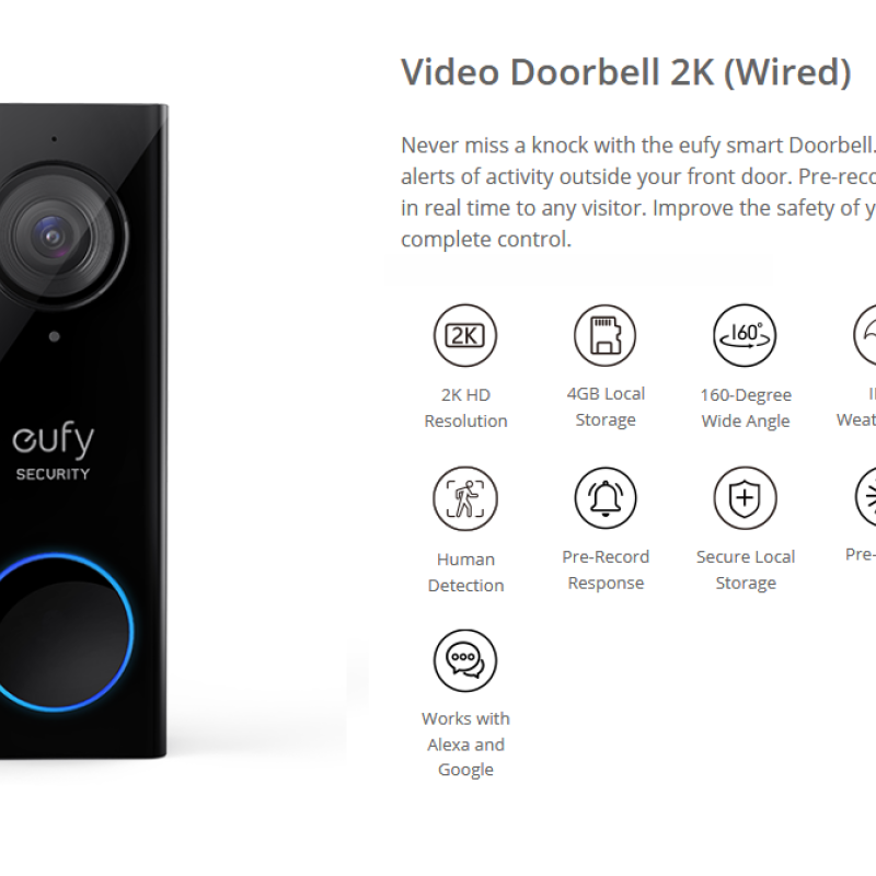 Anker Eufy Video Doorbell 2K With Home Base