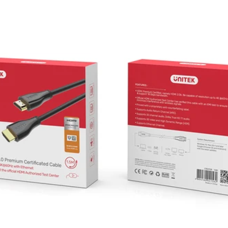 Unitek C1049GB Premium Certified HDMI2.0 Cable 3.0m