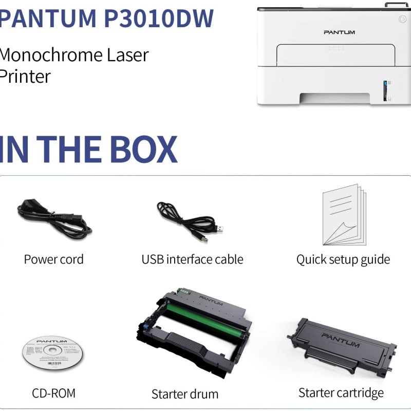 Pantum P3010DW Fast Speed Mono Laser Printer Wi-Fi/Duplex