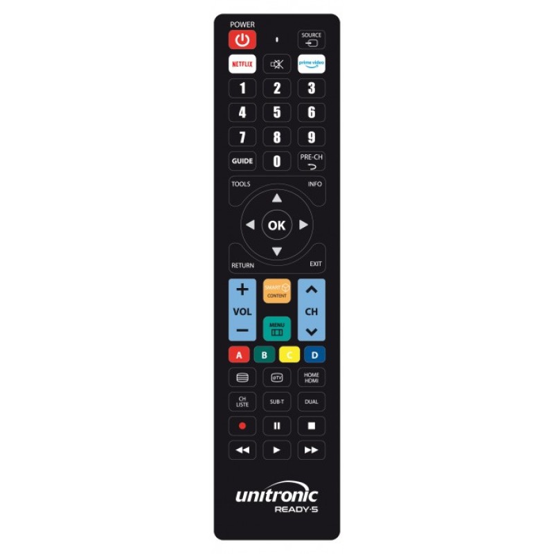 Unitronic Ready5 Multribrand TV Replacement Remote