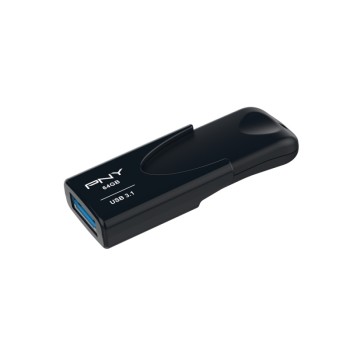PNY Flash Drive Attache 4 USB 3.1 Stick 64GB Capless Slider Black FD64GATT431KK PNY Flash Drive Attache 4 USB 3.1 Stick 64GB Capless Slider Black FD64GATT431KK