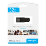 PNY Flash Drive Attache 4 USB 2.0 Stick 32GB Capless Slider Black FD32GATT4