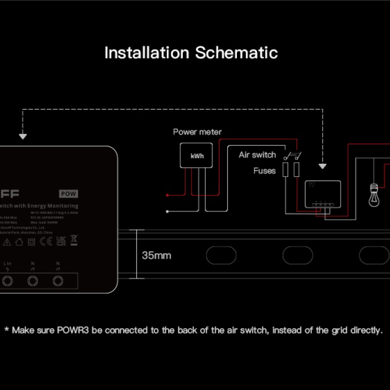 Sonoff Pow R3 25A WiFi Smart Switch