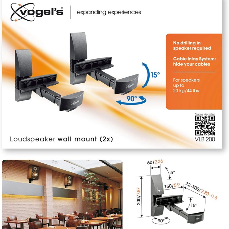 Vogels VLB200 Loudspeaker Wall Supports (Set of 2)