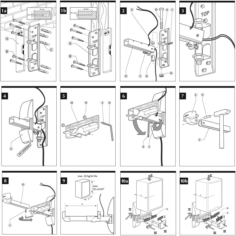 Vogels VLB200 Loudspeaker Wall Supports (Set of 2)