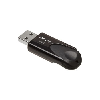 PNY Flash Drive Attache 4 USB 2.0 Stick 16GB Capless Slider Black FD16GATT4 PNY Flash Drive Attache 4 USB 2.0 Stick 16GB Capless Slider Black FD16GATT4