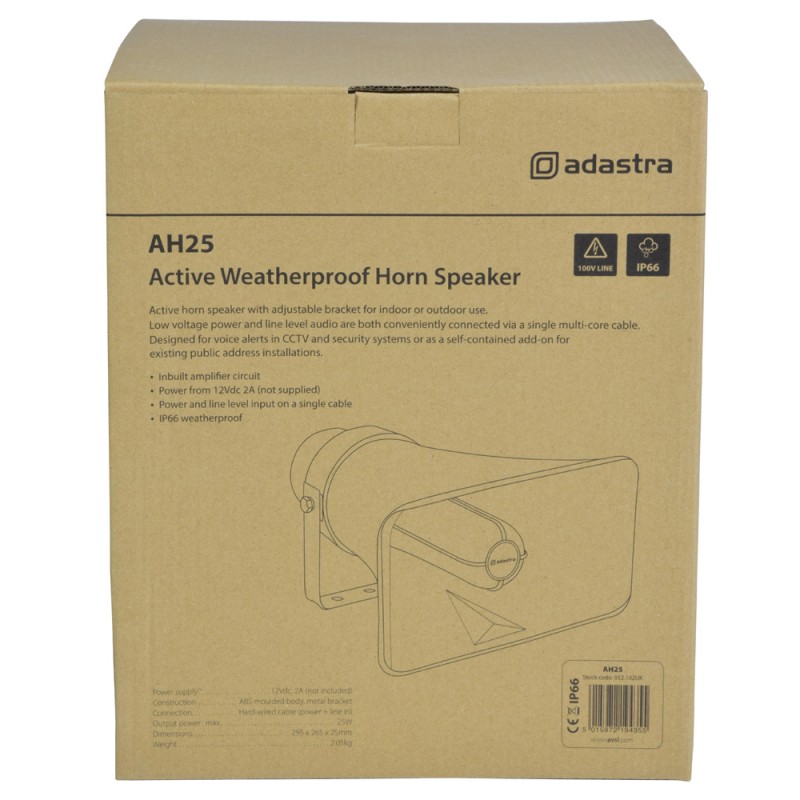 Adastra AH25 Active Weatherproof Horn Speaker 25W 952.102UK (8ohm)
