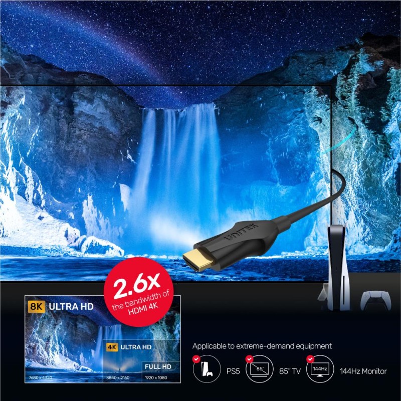 Unitek C11060BK-2M 8K HDMI 2.1 120Hz Cable 2.0m