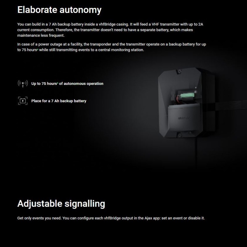AJAX VHF MultiTransmitter Wireless Integration