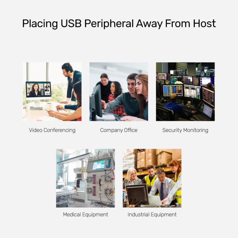 Unitek Y-2516 4 Port USB Extender Over Ethernet 60m