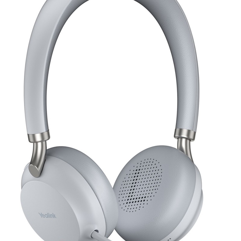Yealink Headset Wireless Bluetooth NC with Retractablle Mic, B/T Dongle & Charging Stand BH72 Dual Teams Silver