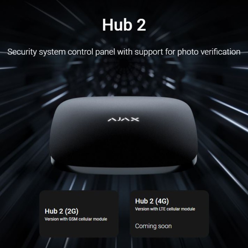 AJAX TCP-IP/GSM Alarm Hub2 LTE White (Supports 4G Sim Card-Video Verification Sensors)