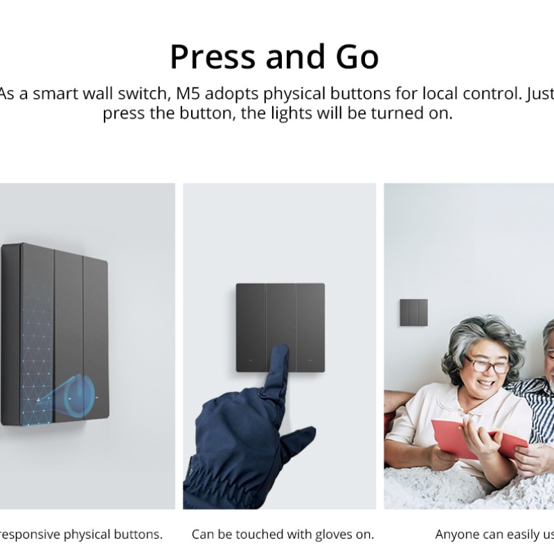 Sonoff M5 UK 1C ( 1 Button ) WiFi Smart Wall Mechanical Switch