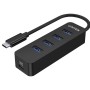 Unitek USB-C Hub 4xUSB-A with USB-C Power Port H1117B