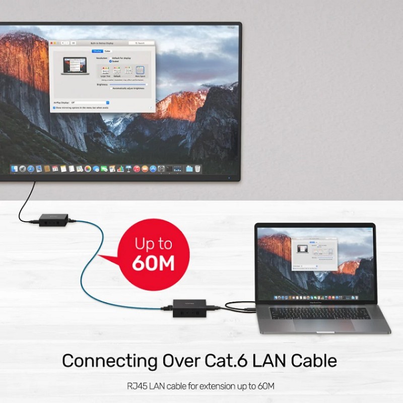 Unitek HDMI Extender Over Ethernet 60m 4K V100A