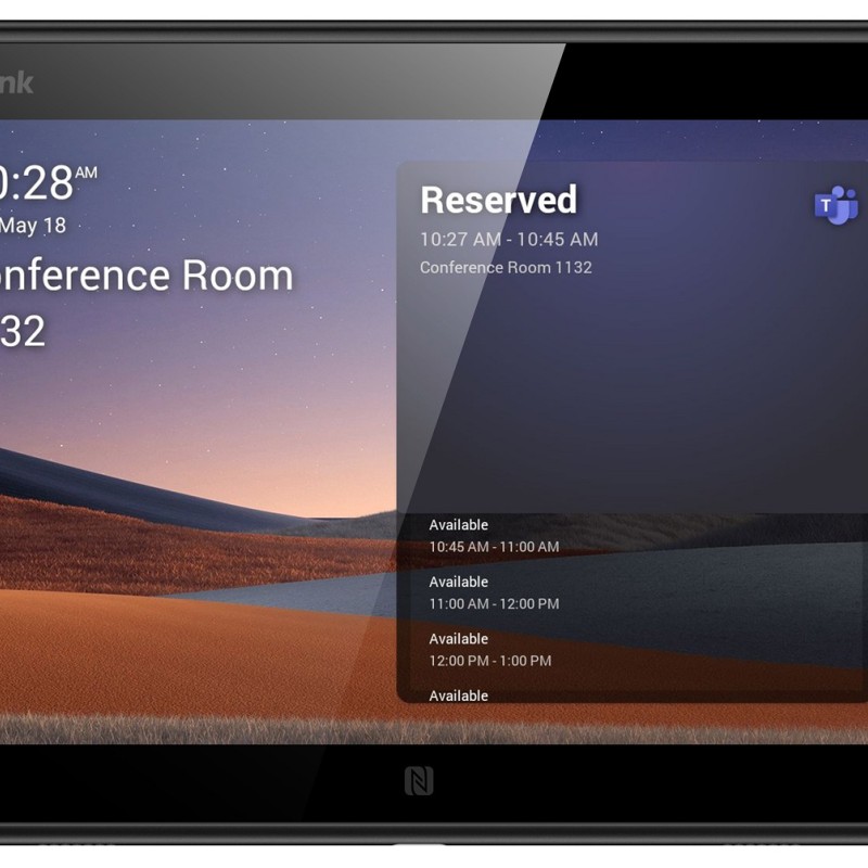 Yealink MS Teams Room Scheduling Device for Reservation & Status with 8'' Touch, PoE, Wi-Fi & Bluetooth RoomPanel
