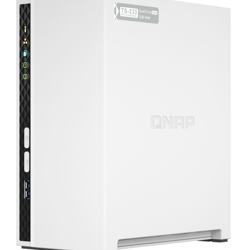 QNAP NAS 2-Bay Tower ARM Quad-Core, 2GB RAM & Gigabit Ethernet TS-233