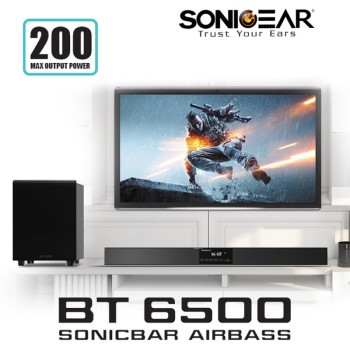 SonicGear BT-6500 SoundBar 200W & Wireless SubWoofer BT-USB-FM-HDMI