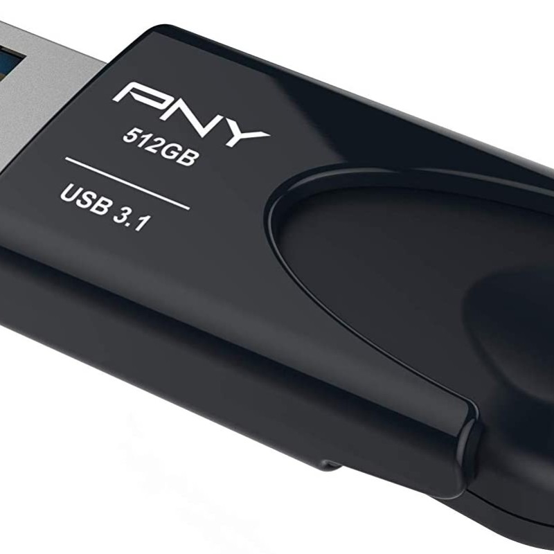 PNY Flash Drive Attache 4 USB 3.1 Stick 512GB Capless Slider Black FD512ATT431KK
