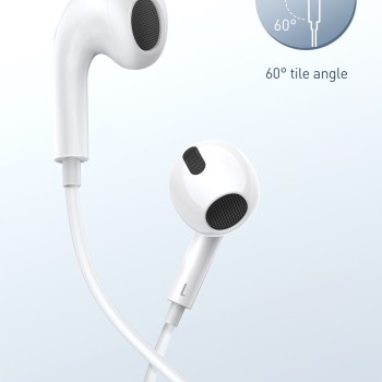 Baseus Headphones In Ear Wired 3.5mm H17 White