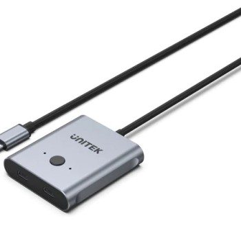 Unitek D1078A 4K USB-C Splitter 1in-2out or Switch 2in-1out Supports 100W PD