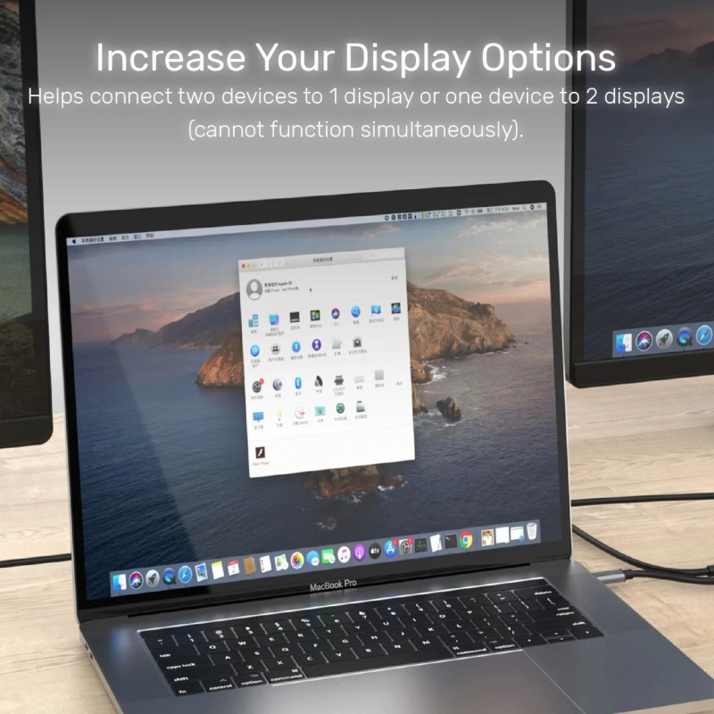 Unitek D1078A 4K USB-C Splitter 1in-2out or Switch 2in-1out Supports 100W PD