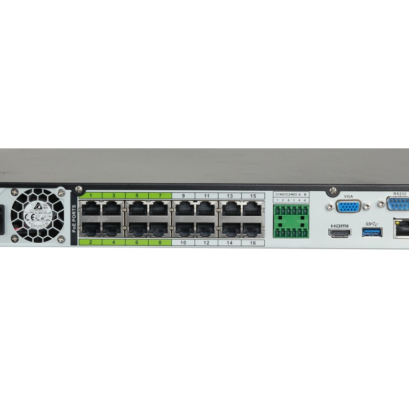 Dahua NVR 16ch 2HDD 320mbps H265+ NVR5216-16P-I/L