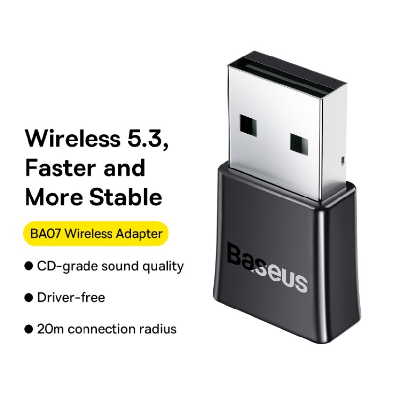 Baseus BA07 Bluetooth 5.3  USB Adapter Black