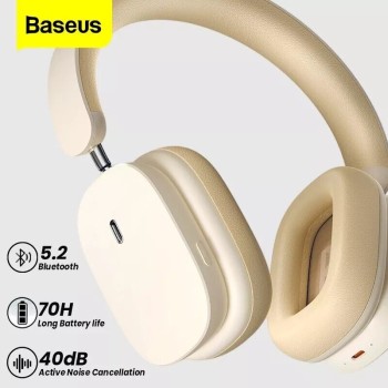 Baseus Bowie H1 Noise Cancelling Wireless Headphones White
