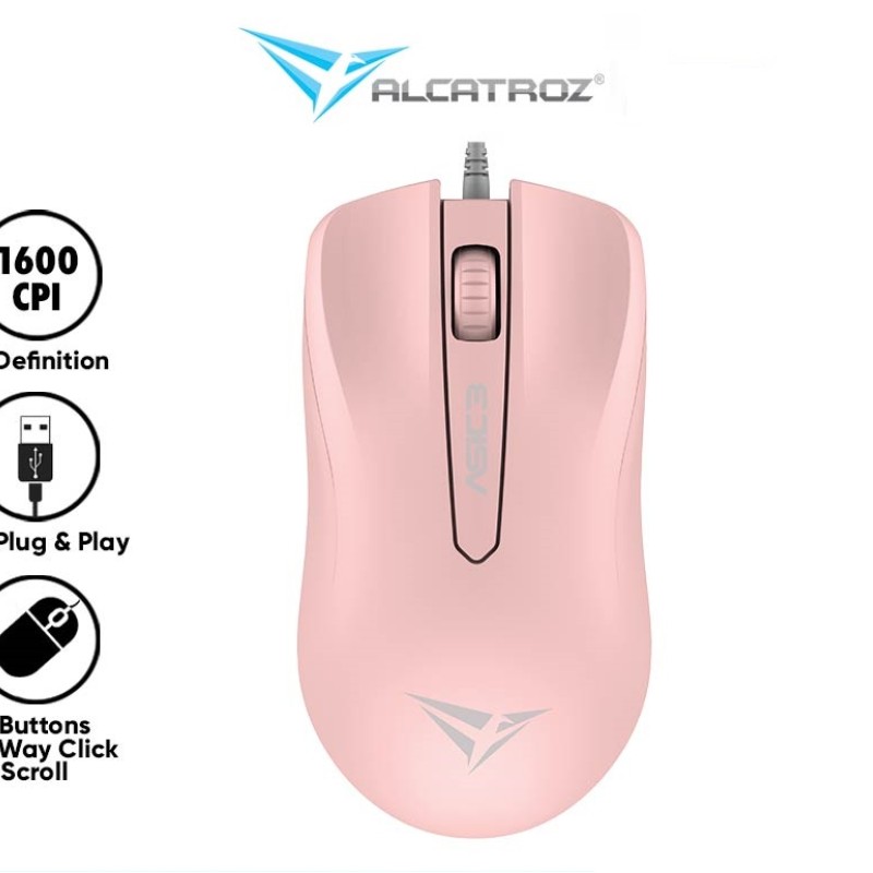 Alcatroz ASIC 3 Wired Mouse Peach Blister