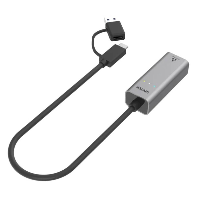 Unitek Converter USB-C to LAN 2.5Gb Ethernet+USB-A U1313C