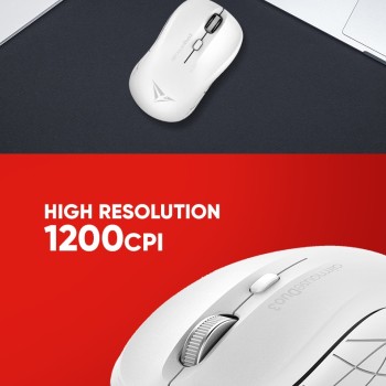 Alcatroz AIRMOUSE DUO 3 Wireless/BT Silent Mouse White