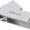 PNY Flash Drive Duo Link USB 3.2 Dual Connector OTG Capless Swivel 256GB Black FDI256DULINKTYC